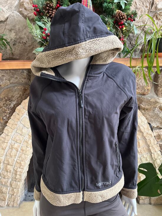 Marmot Jackets & Blazers - Marmot Fleece Lined Full Zip Black Hooded Jacket Women's Size Medium